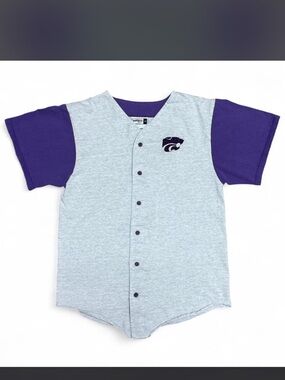 Kids Short-Sleeve Button Front Shirt - Gray & Purple